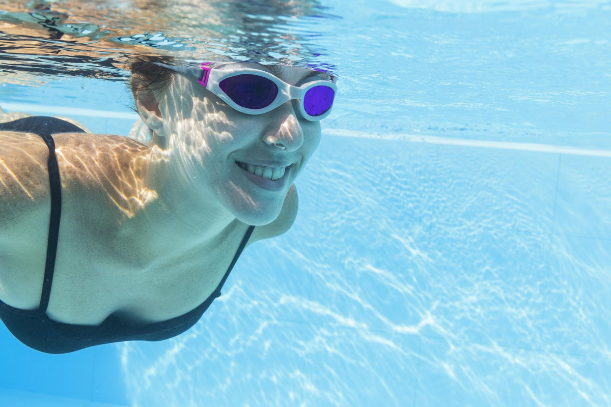 Bestway Hydro-Swim IX-1400 3 Pieces Adult Swim Goggles with Adjustable Strap, Anti-Fog & UV Protection