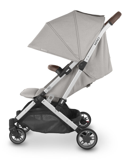UPPAbaby Minu V2 Stroller Stella Grey Mélange Silver Frame Chestnut Leather