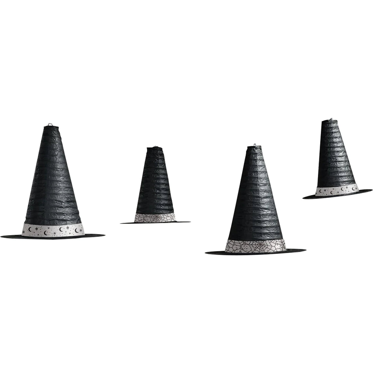 Amscan Black & White Halloween Witch Hat Hanging Lanterns Spooky Party & Hanging Ceiling Decorations