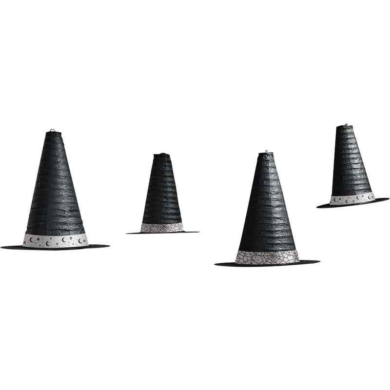 Amscan Black & White Halloween Witch Hat Hanging Lanterns Spooky Party & Hanging Ceiling Decorations