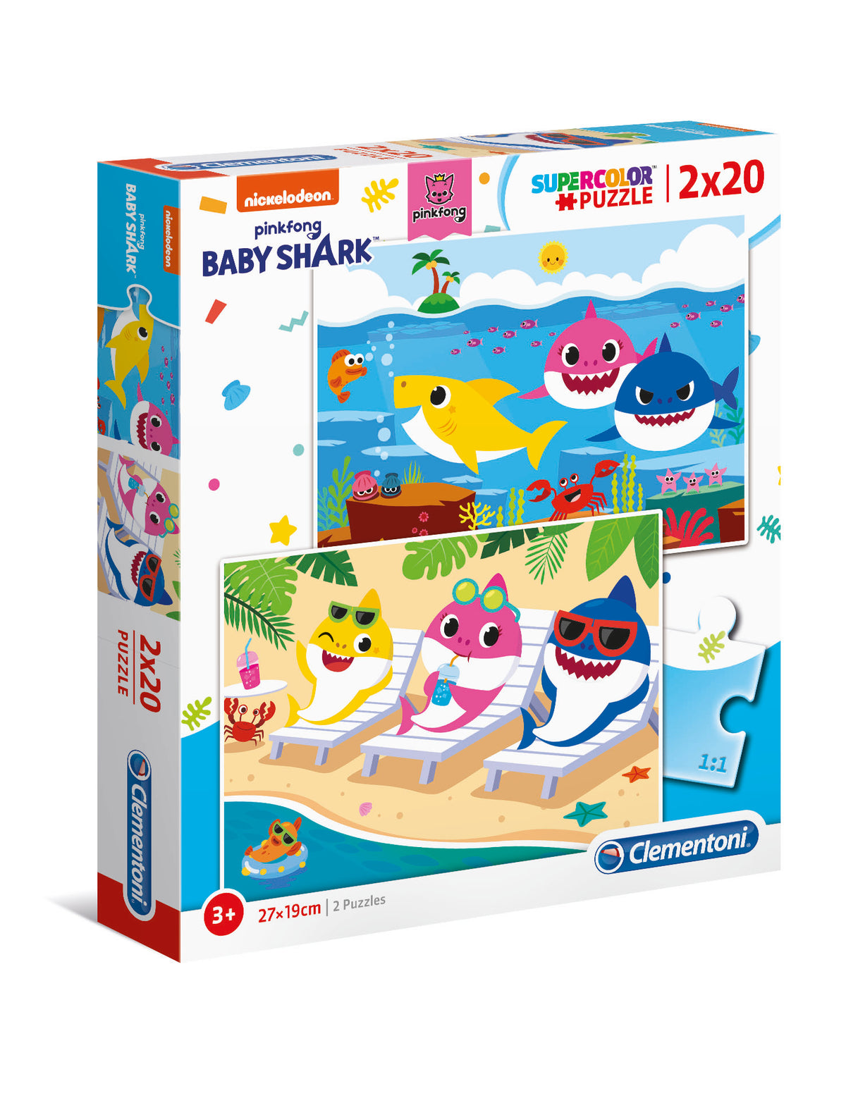 Clementoni Baby Shark 2x20 Piece Puzzle for Kids 27x19 cm