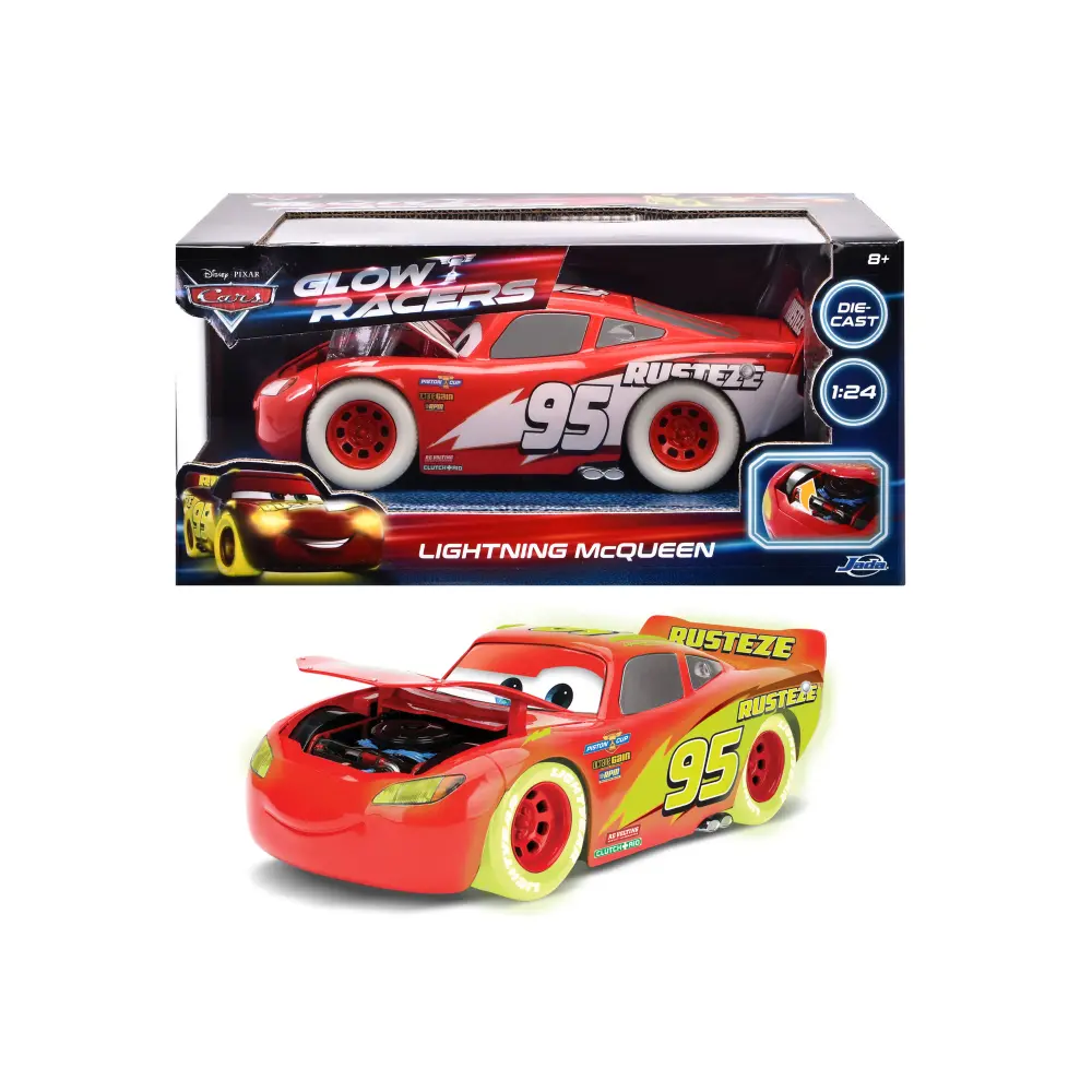Jada Diecast Lightning Mcqueen Glow Racers 1:24