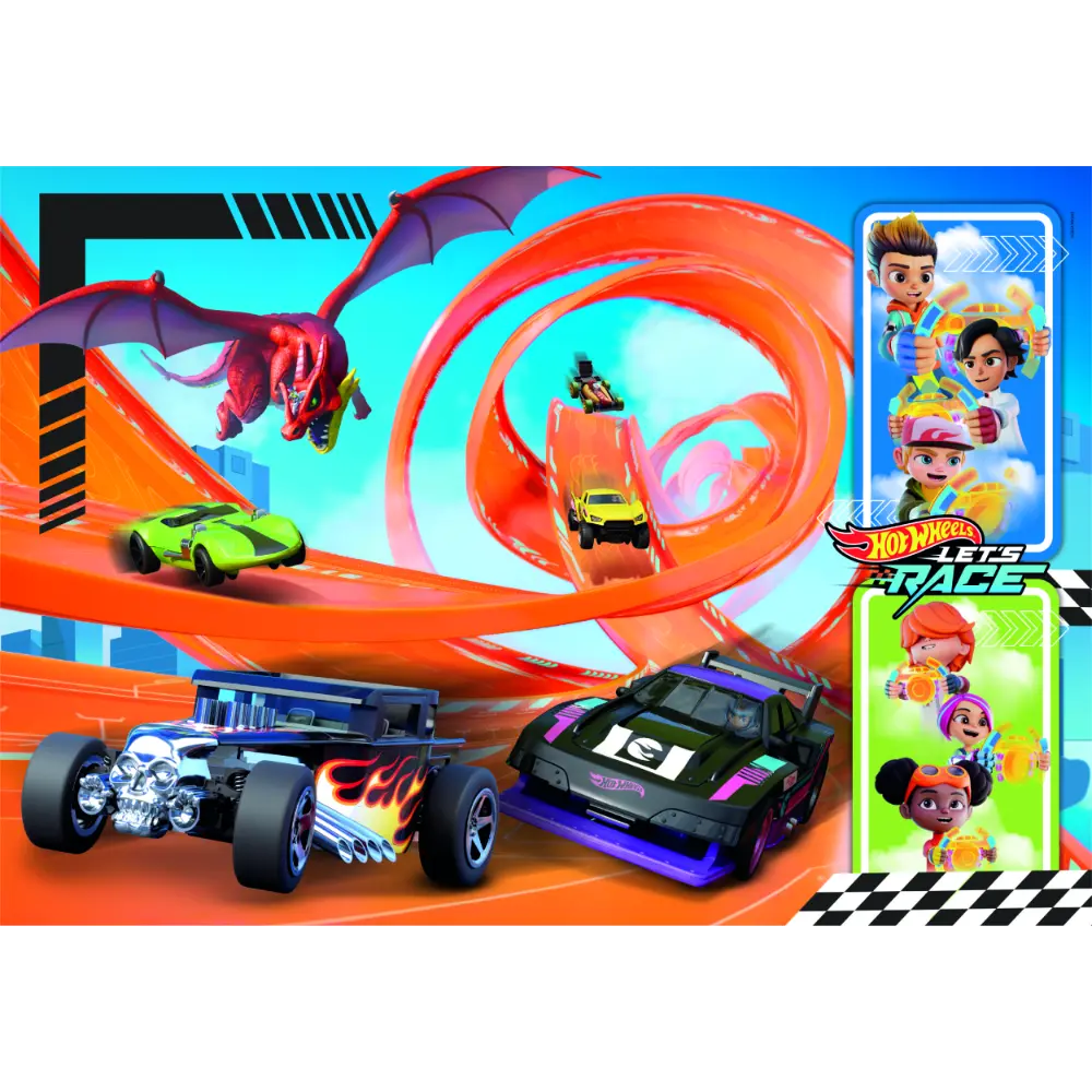Clementoni Puzzle Hotwheels Loop Race 104-pieces