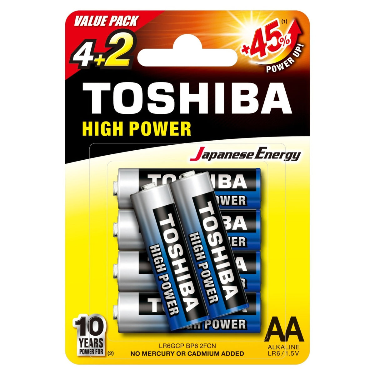Battery Toshiba High Power Alkaline AA ( 4+2 )