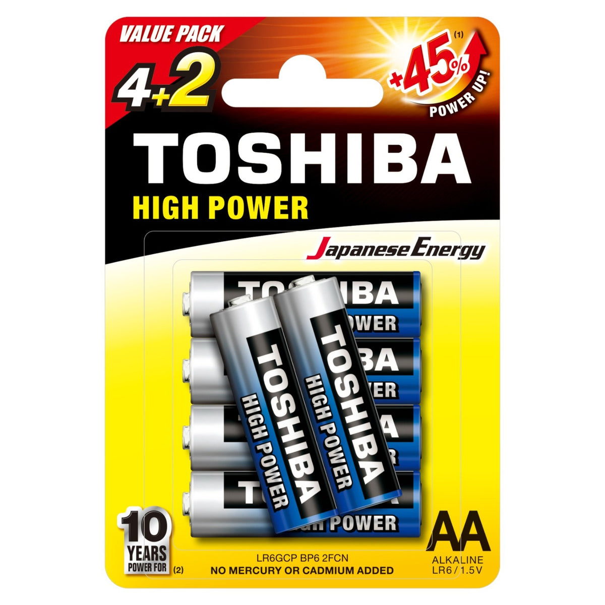 Battery Toshiba High Power Alkaline AA ( 4+2 )