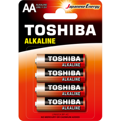 Battery Toshiba Alkaline AA Red 4 Pack