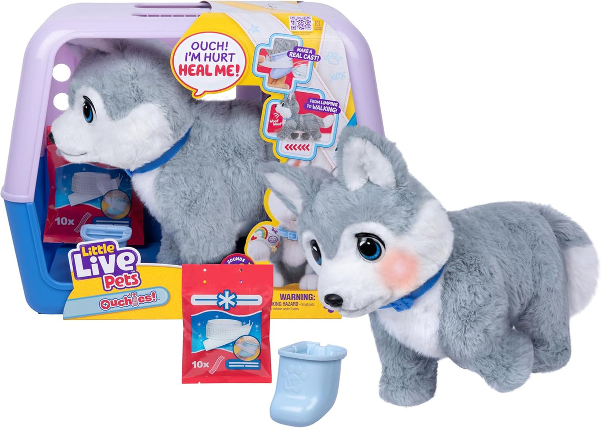 Little Live Pets Ouchies Deluxe Single Pack Aspen (Husky) Battery Operated