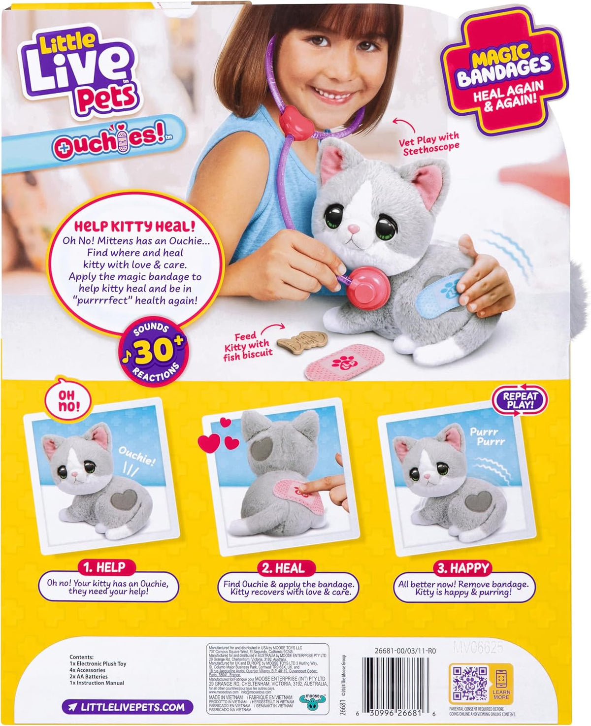Little Live Pets Ouchies Mittens Interactive Kitten Single Pack