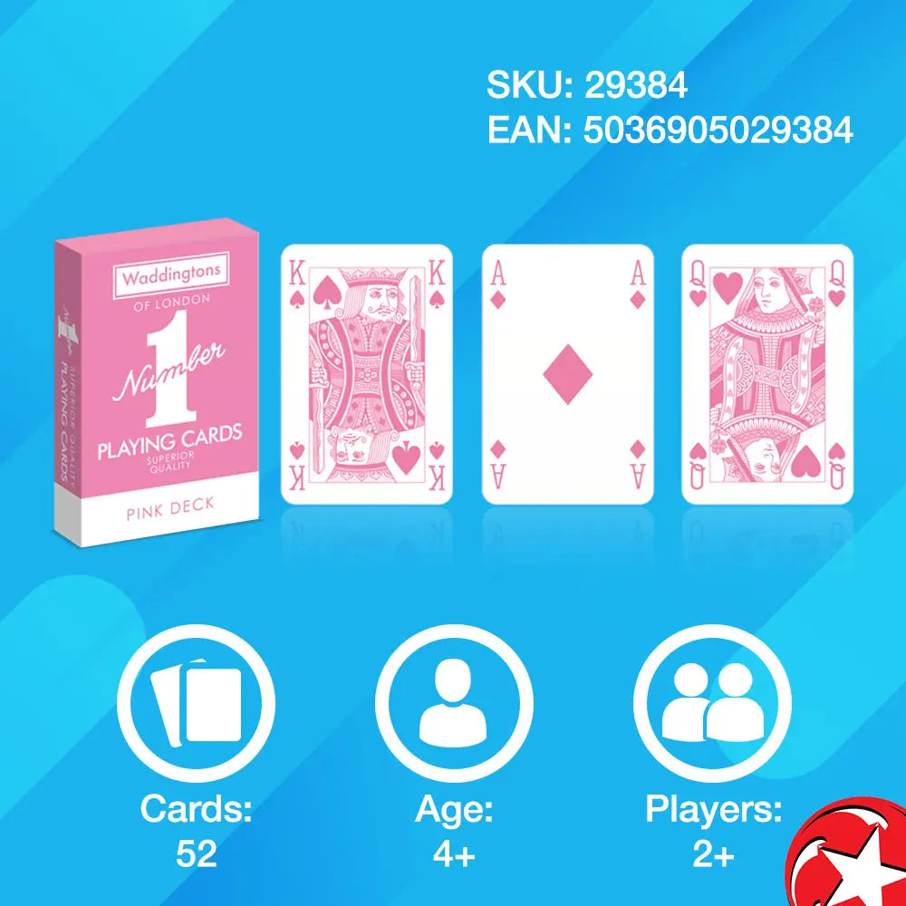 WADDINGTONS NUMBER1 PLAYING CARDS PINK C