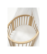 Stokke Sleepi Mini Natural with Mattress and White Fitted Sheet Bundle