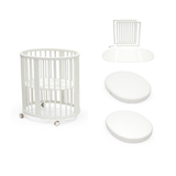 Stokke Sleepi Mini White with Extension Mattress and Fitted Sheet Bundle