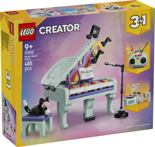 Lego Creator 3-in-1 Music Decor Piano with Cat Building Set 31392