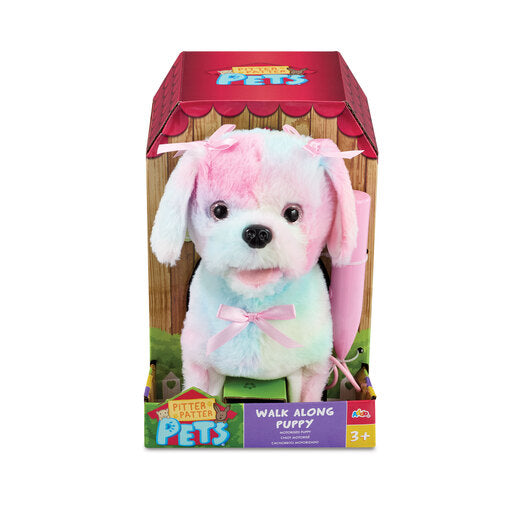 Pitter Patter Pets Tie Dye Walk Along Puppy Electronic Plush Dog - Assorted Colours (Random Selection)
