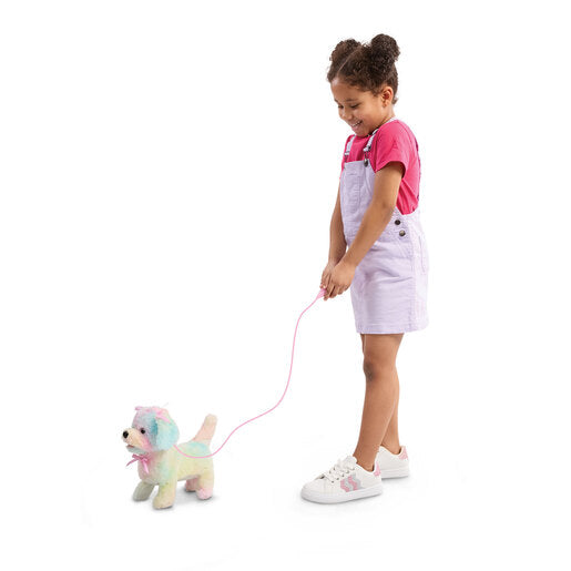 Pitter Patter Pets Tie Dye Walk Along Puppy Electronic Plush Dog - Assorted Colours (Random Selection)