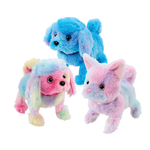Pitter Patter Pets Tie Dye Walk Along Puppy Electronic Plush Dog - Assorted Colours (Random Selection)