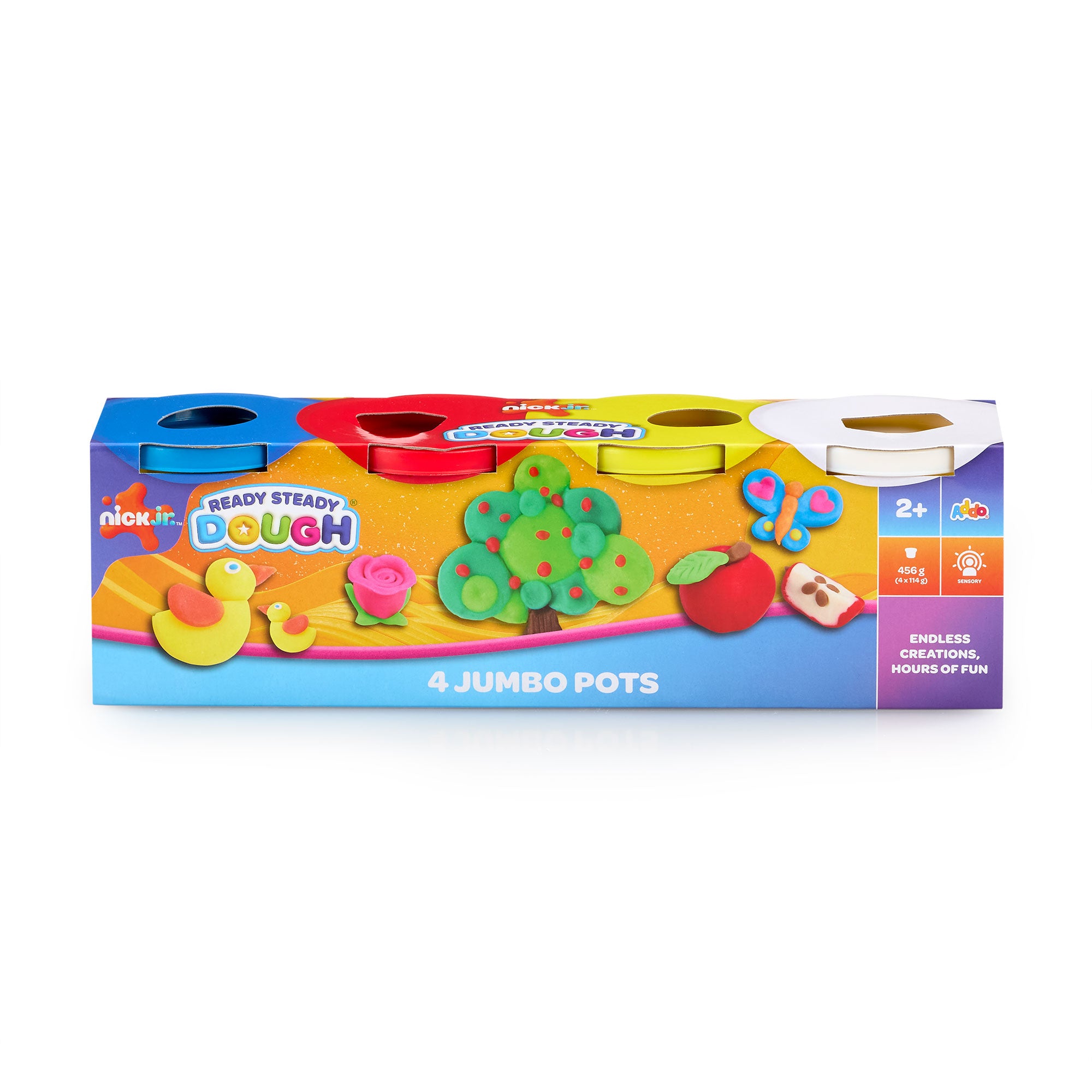 ADDO Nickjr Ready Steady Dough 4 Jumbo Pots 4X114g