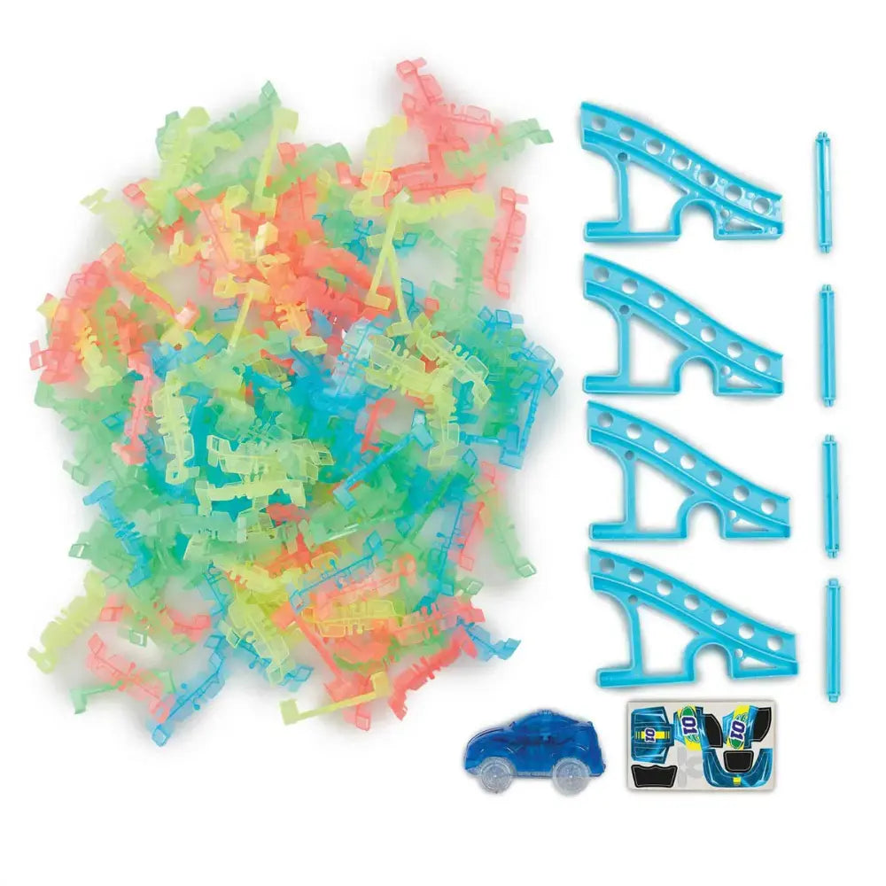 ADDO Totally Tracks Glow Race Track Set - 160 Pieces, Battery Operated