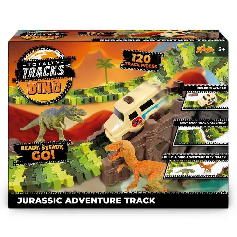 ADDO Totally Tracks Dino Race Track Set - 120 Pieces, Battery Operated