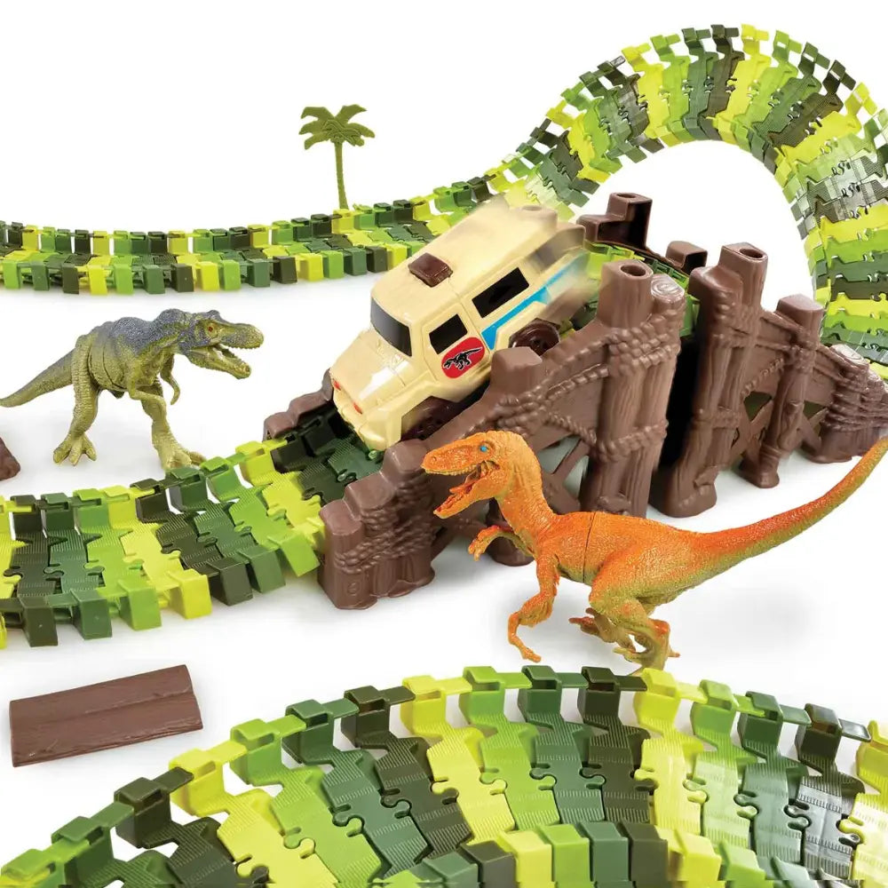 ADDO Totally Tracks Dino Race Track Set - 120 Pieces, Battery Operated
