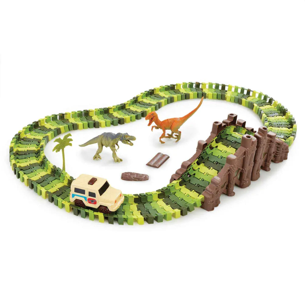 ADDO Totally Tracks Dino Race Track Set - 120 Pieces, Battery Operated