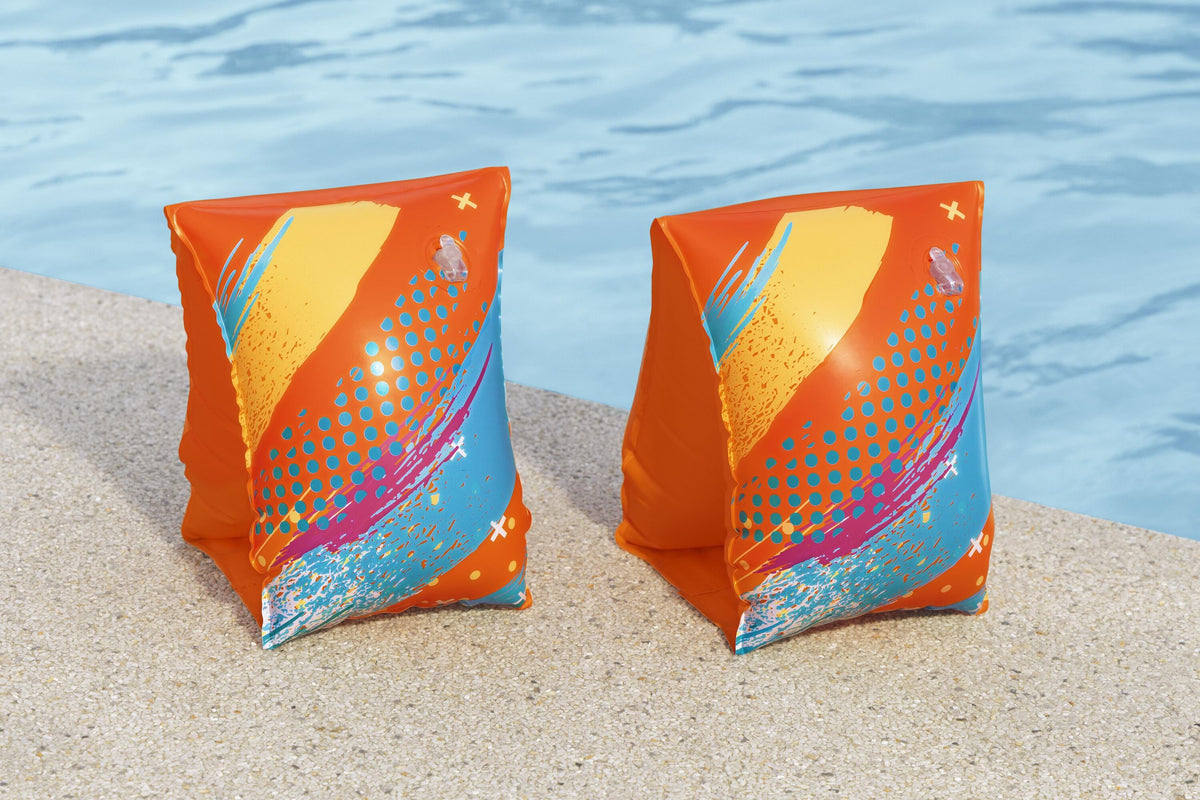 Bestway Inflatable Colorify ToughLite Armbands Kids Swim Gear S/M 25x15cm