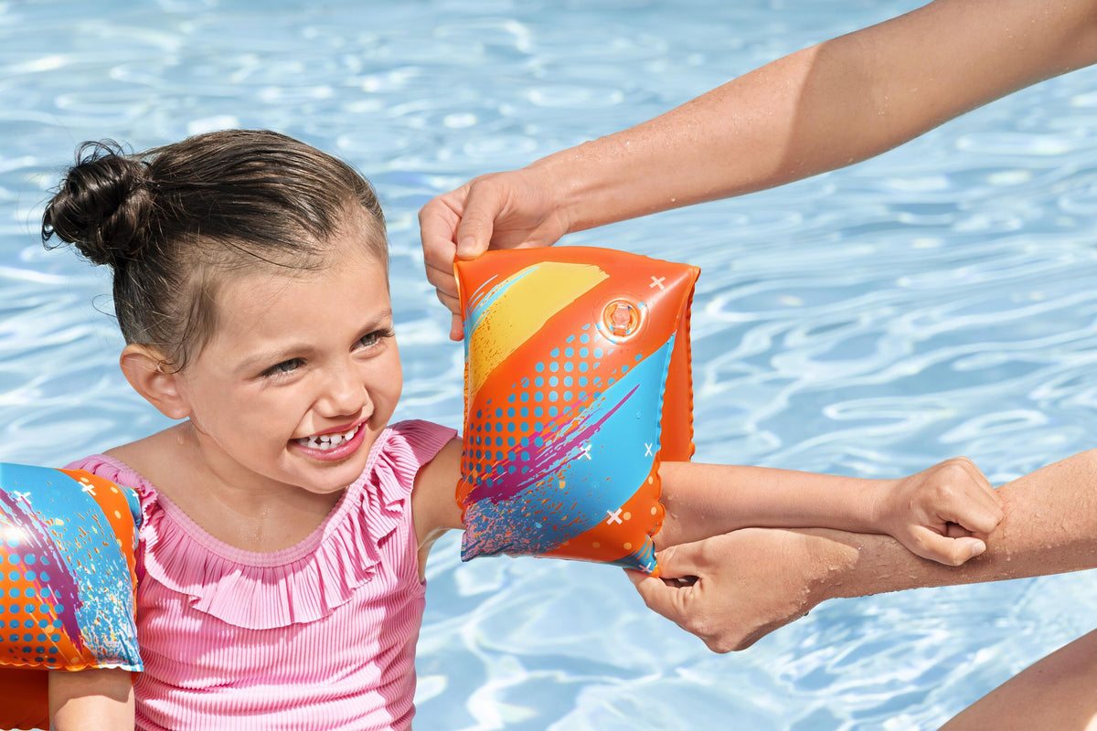Bestway Inflatable Colorify ToughLite Armbands Kids Swim Gear S/M 25x15cm