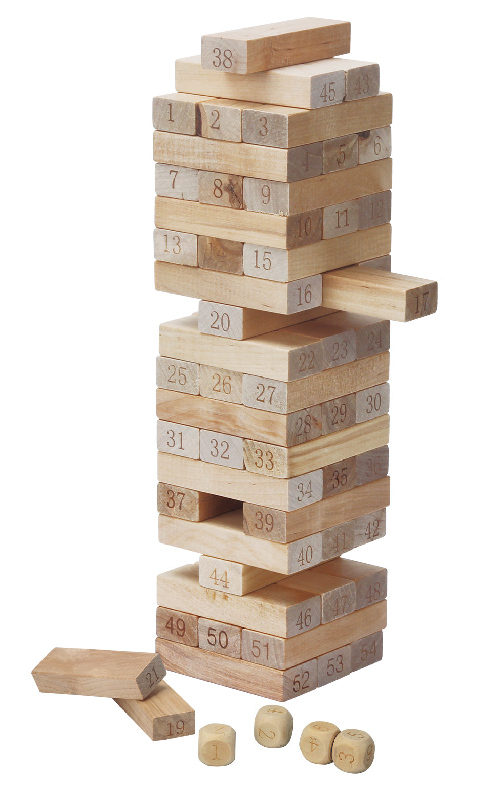 Power Joy Wooden Tower Blocks 54-Piece Stacking Game