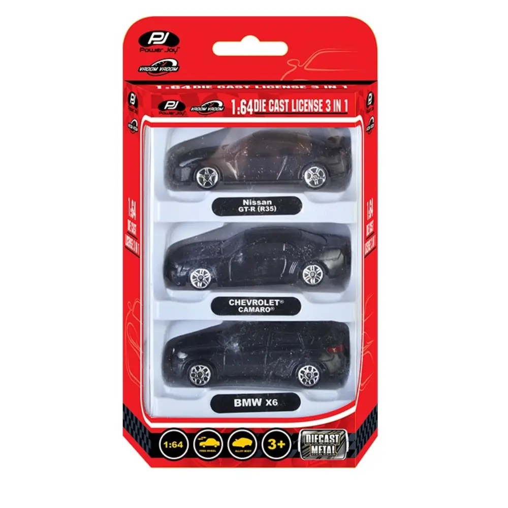 Power Joy Vroom Vroom Diecast Unif. Licensed 1/64 3-pieces