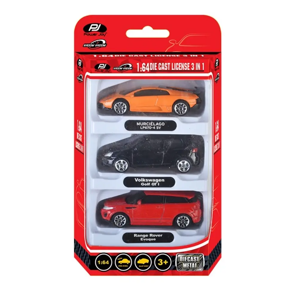 Power Joy Vroom Vroom Diecast Unif. Licensed 1/64 3-pieces