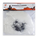 Madtoys Halloween Black Spiders & White Spider Web Decoration 8-Piece Spooky Party Decor Set