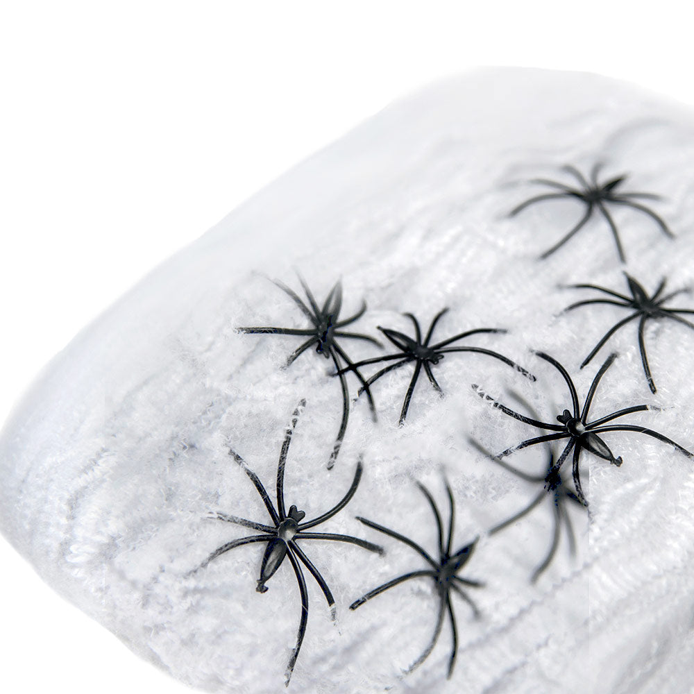 Madtoys Halloween Black Spiders & White Spider Web Decoration 8-Piece Spooky Party Decor Set