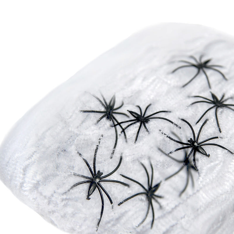Madtoys Halloween Black Spiders & White Spider Web Decoration 8-Piece Spooky Party Decor Set