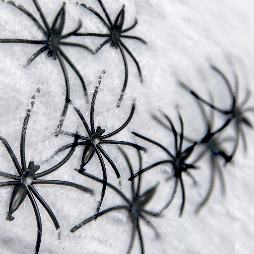 Madtoys Halloween Black Spiders & White Spider Web Decoration 8-Piece Spooky Party Decor Set
