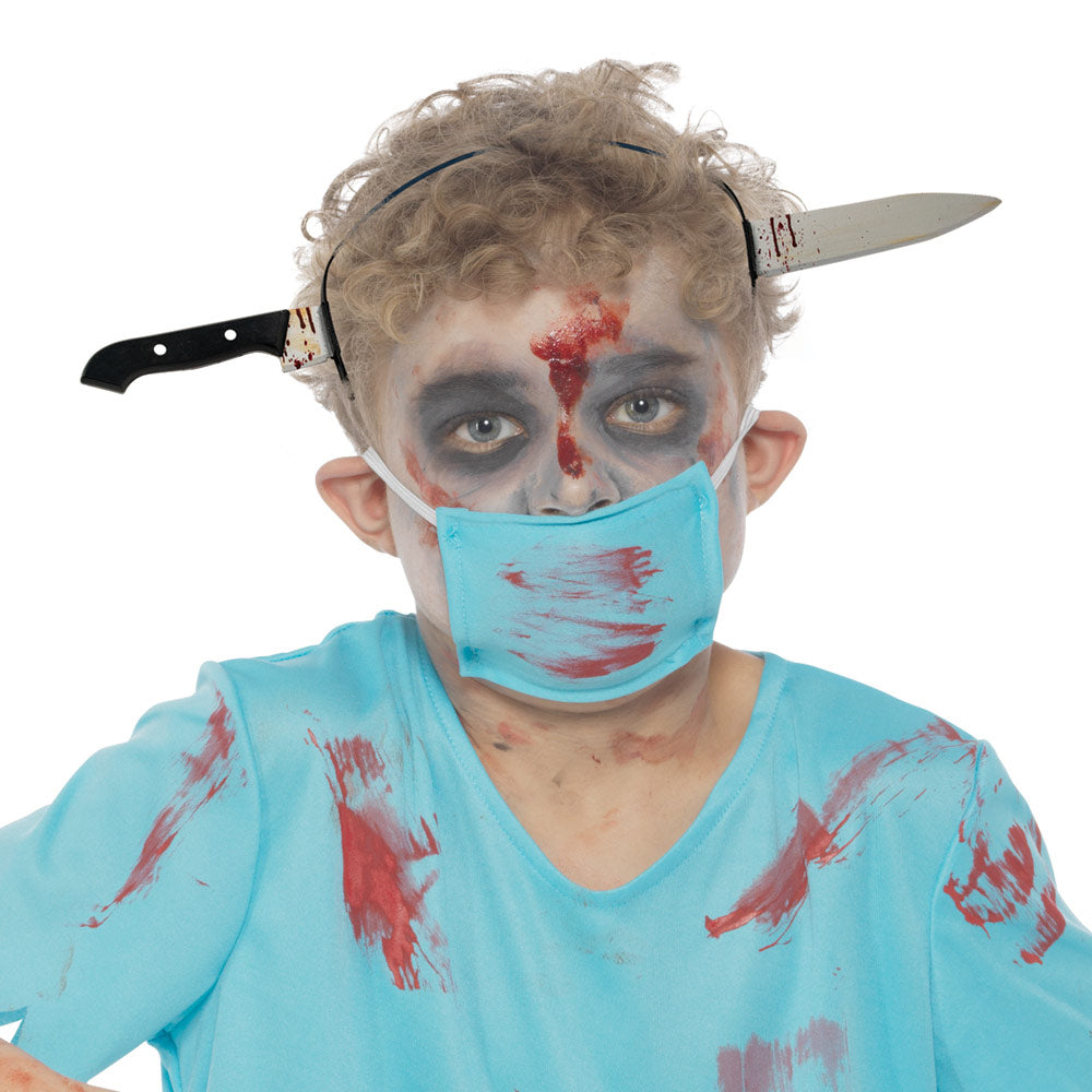 Madtoys Zombie Fake Knife Headband Halloween Horror Costume Accessory & Scary Party Prop