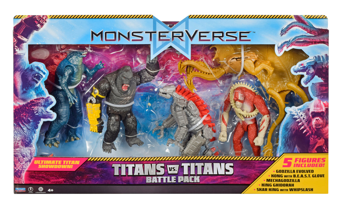 Monsterverse Titans vs Titans Battle 5 Pack Action Figure Set for Kids