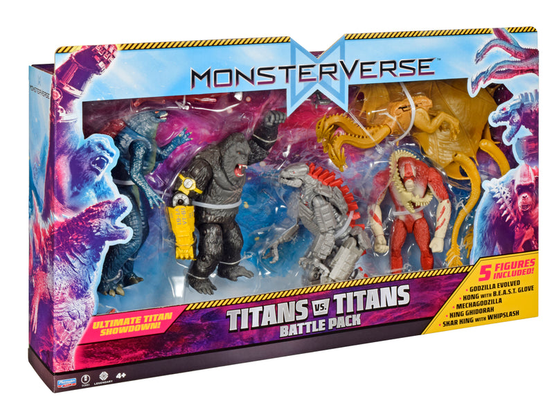 Monsterverse Titans vs Titans Battle 5 Pack Action Figure Set for Kids