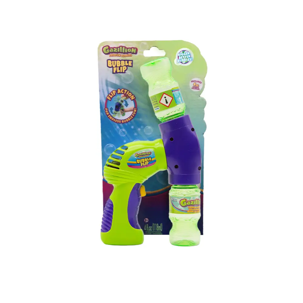 Gazillion Bubbles Bubble Flip - Handheld Continuous Bubble Blaster with 4oz Solution