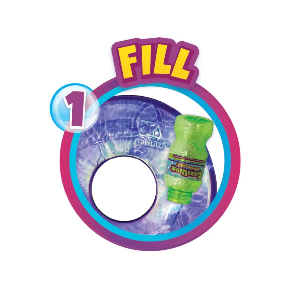 Gazillion Mega-Zillion Bubble Wand Toy for Kids with 2 Bottles 8oz Solution
