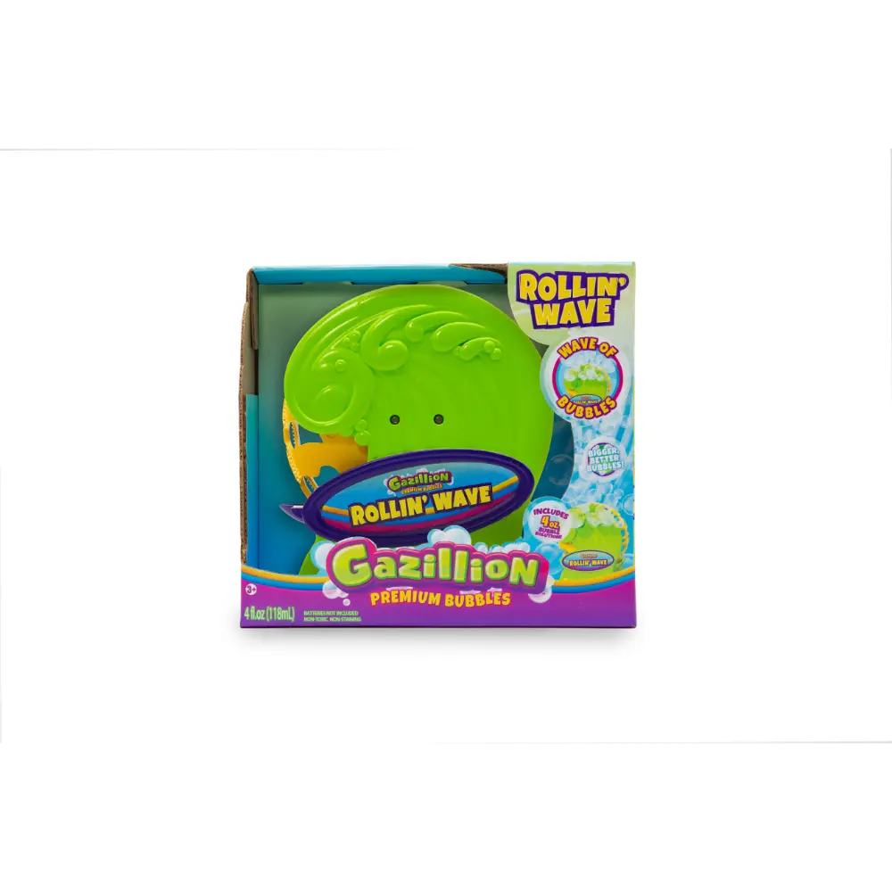 Gazillion Bubbles Rollin’ Wave - High Performance Automatic Bubble Machine with 4oz Solution