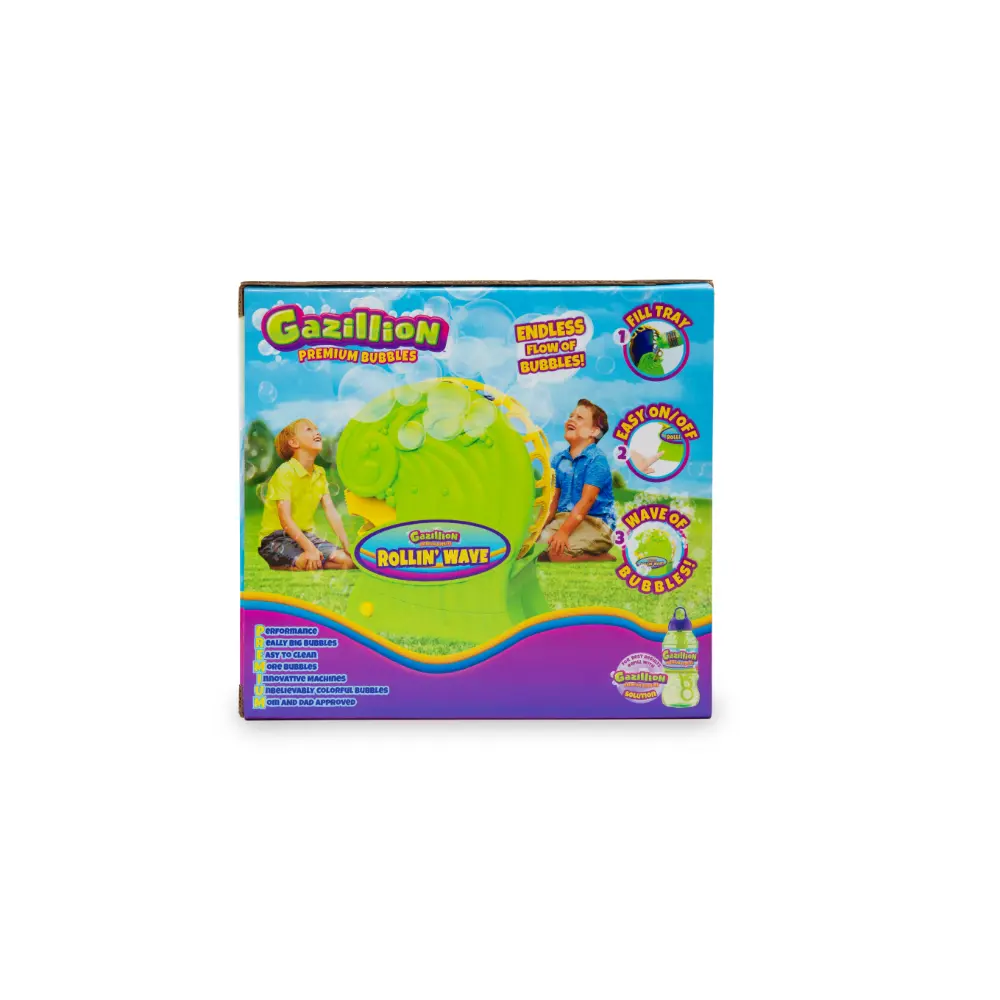 Gazillion Bubbles Rollin’ Wave - High Performance Automatic Bubble Machine with 4oz Solution