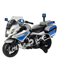 Factual BMW Kids Police Motorcycle - Silver 12v Battery Operated