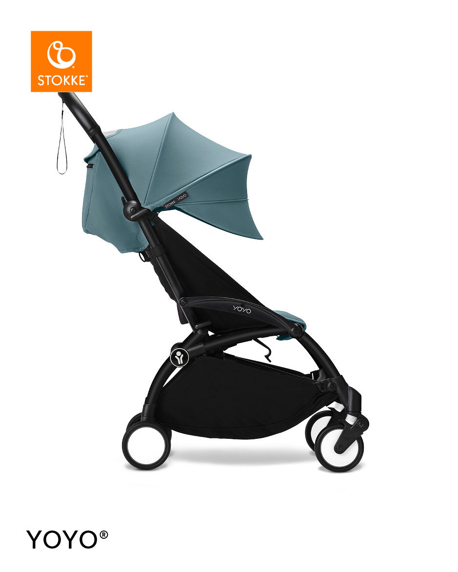 Stokke YOYO3 Stroller Black Frame 6+ Bundle - Aqua