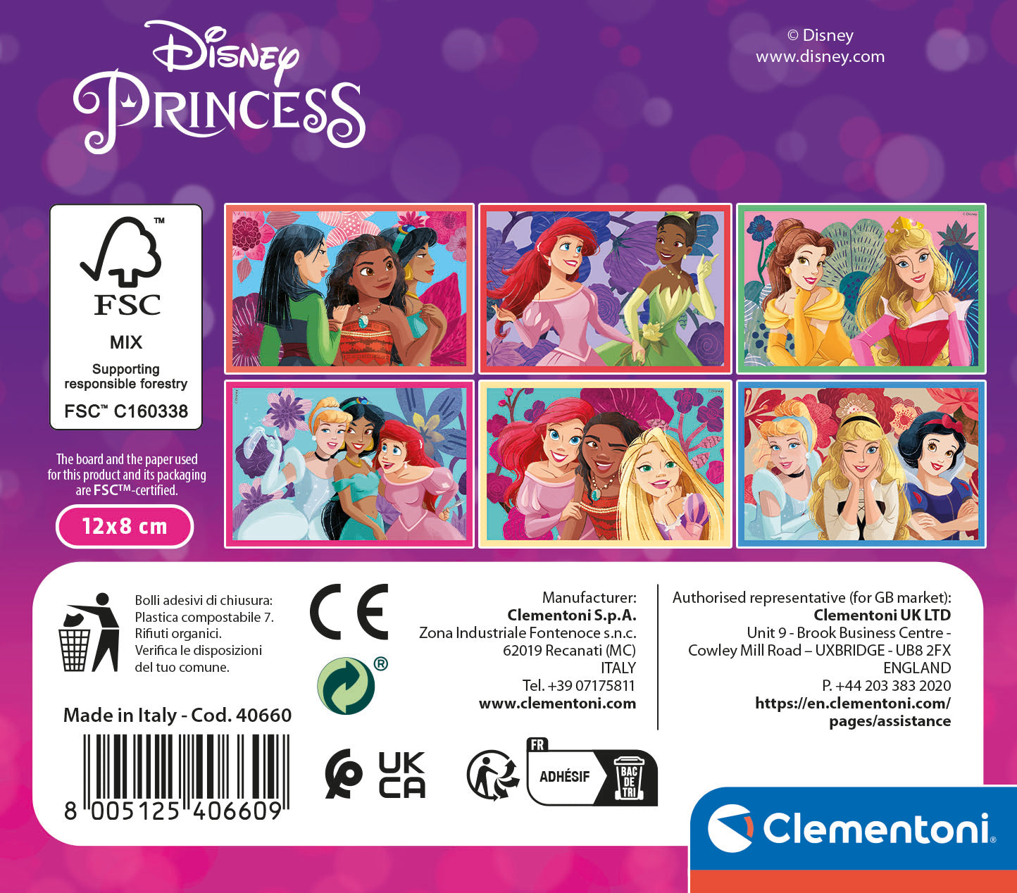 Clementoni  6Pcs Puzzle Cubes Disney Princess