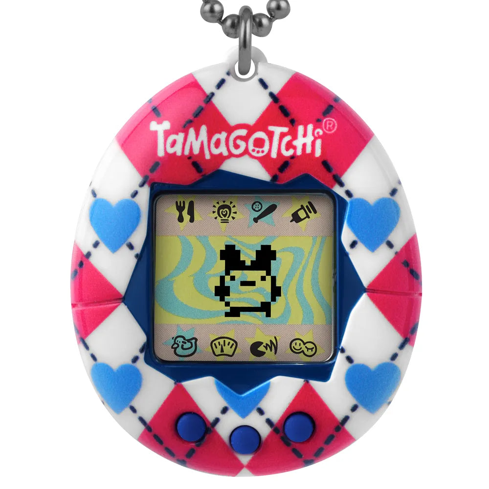 Tamagotchi Original Argyle Heart Digital Toy Classic Gen 2 Game Battery Operated