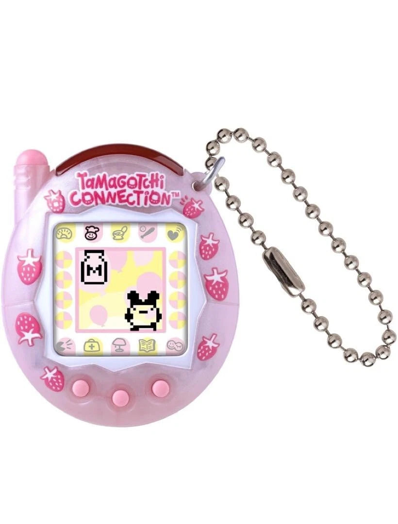 Tamagotchi Connection Strawberry Pearl Milk Battery Operated