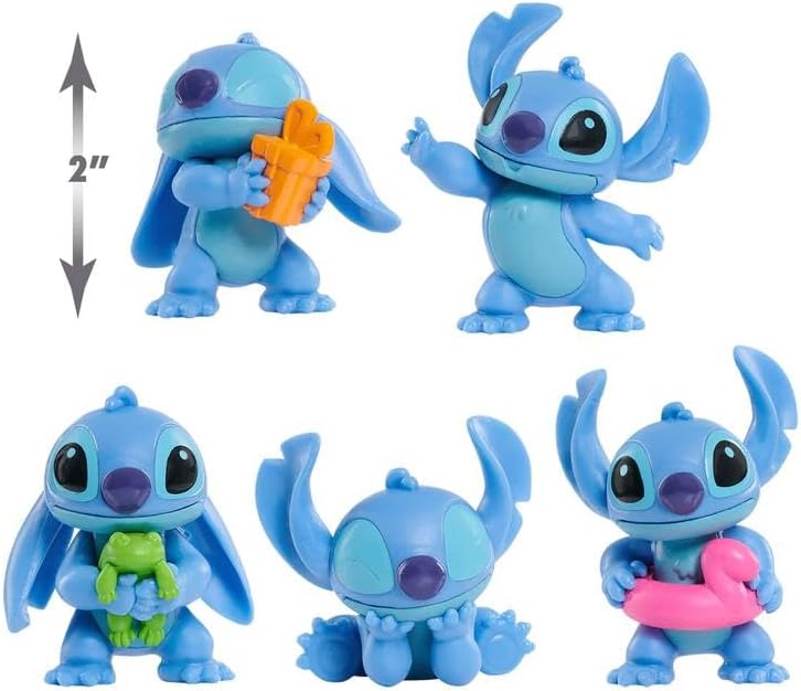 Disney Stitch 5 Pack Collectible Mini Figure Set Toys for Kids & Collectors
