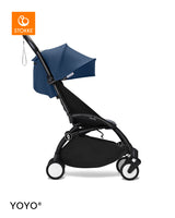 Stokke YOYO3 Stroller Black Frame 6+ Bundle - Air France Blue