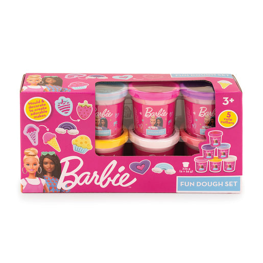 Barbie Dough Fun Set with 6 Dough Pots, 5 Cutters & Crafting Tool