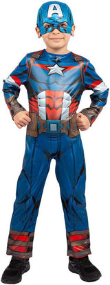 Marvel Avengers Captain America Classic Costume for Kids Superhero Fancy Dress Outfit, 7-8 Years