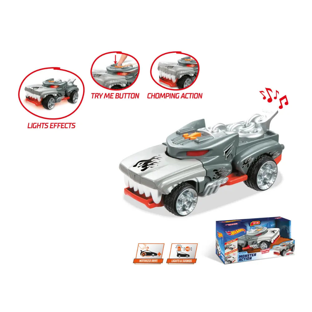 Hot Wheels Light & Sound Monster Action, Battery Operated